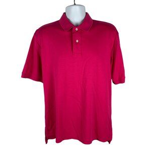 Hunt Club Mens Pink Polo Shirt Size Medium 100% Cotton Short Sleeve Classic Fit